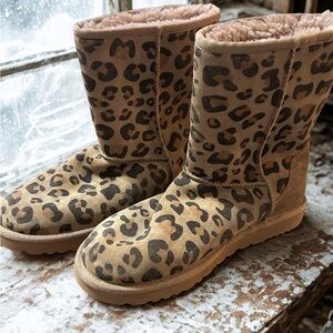 UGG Tan Leopard Print Winter Boots